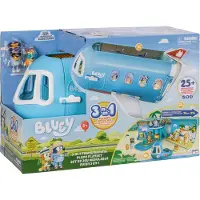 Bluey - 3 in 1 Transformerend Vliegtuig Speelset - Incl. Bluey en Bingo speelfiguren - Meer dan 25 geluiden