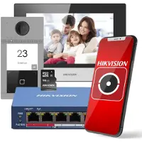 Hikvision DS-KIS604-S(C) Video Intercomset met 7" Touchscreen, WiFi, PoE-switch en 16GB microSD