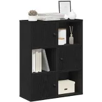 vidaXL Boekenkast 60x24x76,5 cm bewerkt hout zwart eikenkleurig