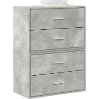 vidaXL Kasten met 4 lades 2 st 60x31x40 cm bewerkt hout betongrijs