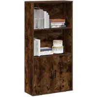 vidaXL Boekenkast 60x24x120 cm bewerkt hout gerookt eikenkleurig