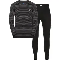 Odlo Baselayerset Kids Long Active Warm Eco Set Black Grey Melange-Maat 92