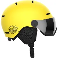 Salomon - Kinder skihelmen - Orka Visor Vibrant Yellow voor Unisex - Kindermaat 49-53 cm - Geel