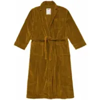 OAS Badjas Santiago Striped Velour Long Robe Geel Unisex-L/XL