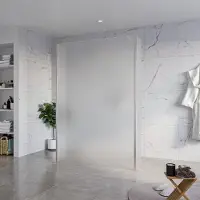 FortiFura Galeria Vrijstaande Inloopdouche - 140x200cm - Glas mat - antikalk - 8mm veiligheidsglas - 2 zijwanden 30cm - wandsteunen en hoekprofielen - Geborsteld RVS PVD (RVS) SW927769