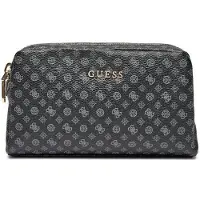 GUESS Utensil zak Double Zip Coal Logo Multi Zwart