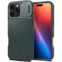 Spigen Optik Armor MagFit | Hoesje Geschikt voor Apple iPhone 16 Pro Max | Compatibel met MagSafe | Back Cover met Camera Slider | Groen