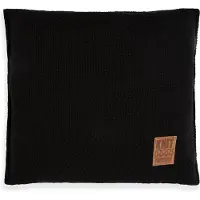 Knit Factory Jesse Sierkussen - Vierkant kussen - Kussen woonkamer - Bank kussen - Decoratie kussen - Zwart - 50x50 cm - Kussenhoes inclusief kussenvulling
