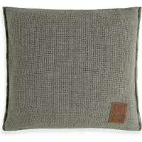 Knit Factory Jesse Sierkussen - Vierkant kussen - Kussen woonkamer - Bank kussen - Decoratie kussen - Urban Green - 50x50 cm - Kussenhoes inclusief kussenvulling