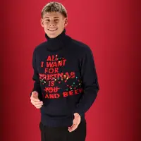 Apollo Foute kersttrui - Kersttrui heren - Turtleneck - Multi Zwart - Maat M - kersttruien - kersttrui heren volwassenen - kersttrui mannen