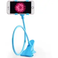 Phreeze Telefoonhouder Bureau - Verstelbaar - Inklapbaar - Kantelbaar - Universeel - Blauw