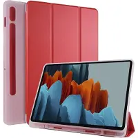 Phreeze Hoesje geschikt voor Samsung Galaxy Tab S7 Plus 12.4 inch SM-T970 Tab S7+ Tablet Hoes Tri Fold Case Smart Cover