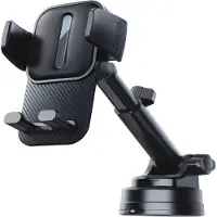 Phreeze Telefoonhouders Auto Zuignap - 360 Graden Draaibaar - Sterke Grip - Met Drukknop - Voor Dashboard, Voorruit en Raam - Universeel - Zwart