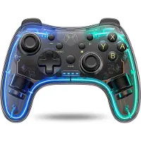 Phreeze Pro Controller Draadloos - Turbo Knop - Macro Knop - Transparant - RGB Verlichting - Instelbaar via APP - Geschikt voor Nintendo Switch