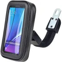 Phreeze Telefoonhouder Scooter - Aluminium - Spiegelmontage - Trillingsvrij - Waterdicht - Schokdemper - Universeel - Zwart