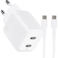 Phreeze 45w GaN usb C Lader met 2 usb C Poorten + usb C Kabels - 1 Meter - Versie 2024 - 1 Meter - 20w,25w,30w,35w,40w,45w