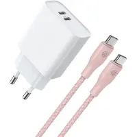 Phreeze Dual usb-C Adapter + usb-C naar usb-C Kabel 1 Meter - 35w Snellader - Oplader S26 Ultra, S26+, S26, S25 Ultra, S25+, S25, S24 Ultra, S24+, S24, S23 Ultra, S23+