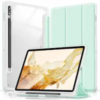 Phreeze Hoesje geschikt voor Samsung Galaxy Tab S7 Plus 12.4 inch SM-T970 Tab S7+ Tablet Hoes Tri Fold Case Smart Cover