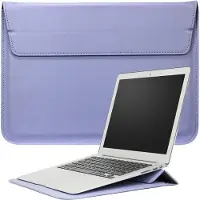 Phreeze 2-in-1 Laptopsleeve 13 tot 13,3 inch - Lavender Blauw - Vegan Leer - Laptophoes Dames - Laptop Tas Sleeve met Standaard