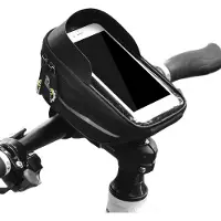Phreeze GSM Houder Fiets - Met Opbergvak - Stuurbevestiging - Waterdicht - 360 Graden Draaibaar - Anti-Schok - Universeel - Zwart