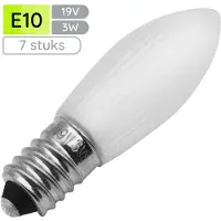 OE Lightning Reserve Kerstlampjes E10 - 7 stuks - Gloeilamp - 19V/3W - Warm Wit Licht - 2200K - 13 Lumen - Dimbaar - Mat