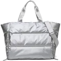 WIMA Sporttas voor dames - strandtas met rits - fitnessmathouder - Montreal - - Zilver -