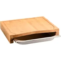 Kesper FSC Bamboe Houten Snijplank met 1 RVS Lade - 2in1 Verhoogde Snij Plank met 1 RVS Uitschuifbare laden aan de Voorkant (Opvangbakken) - Afm. 36.5 x 28.5 x 6.8 Cm.