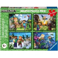 Ravensburger Minecraft Puzzel Set 4x100 Stukjes