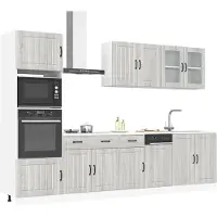 vidaXL 7-delige Keukenkastenset Kalmar bewerkt hout grijs sonoma eiken