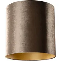 QAZQA Fluwelen lampenkap bruin met gouden binnenkant 40/40/40