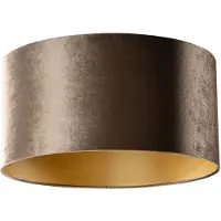 QAZQA Velours lampenkap bruin met gouden binnenkant 50/50/25