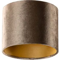 QAZQA Velours lampenkap bruin met gouden binnenkant 18/18/14