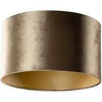 QAZQA Fluwelen lampenkap brons met gouden binnenkant 35/35/20
