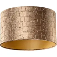 QAZQA Fluwelen lampenkap krokodillenprint met gouden binnenkant 35/35/20