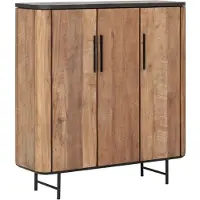 DTP Home Cupboard Soho low, 3 doors,130x120x40 cm, recycled teakwood and mortex (Naturel, 120x130x40cm)