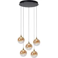 Lucide GISELA - Hanglamp - Ø 48 cm - LED Dimb. - 5x3,8W 2700K - amber
