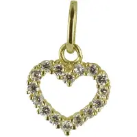 New Bling 132401198 Gouden Hangertje - Hartje - Zirkonia - 7 x 7,3 mm - 14 Karaat - Bedel - Goud