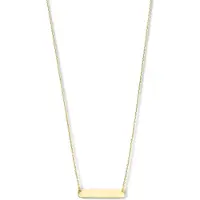 New Bling 9NBG-0246 Gouden Ketting - Dames - Vaste Hanger - Plaatje - 16 x 3,2 mm - Ankerschakel - 38 + 2,5 + 2,5 cm 14 Karaat - Goud