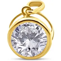 New Bling 9NBSAM-G230366 Gouden hanger - Zirkonia - Rond - 7,9mm Doorsnee - 14 Karaat - Cadeau voor haar - Goud