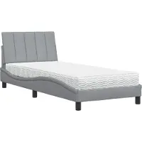 vidaXL Bed met matras "Hanko" stof lichtgrijs 80x200 cm