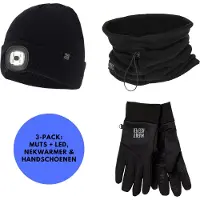 Heat Keeper Heatkeeper -Thermo set unisex - Muts/Nekwarmer/Handschoenen - Zwart - XXL - Thermokleding