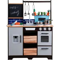 Rijoka Houten Speelkeuken Kinderkeuken met Krijtbord en Kookgereedschap