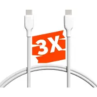 Phreeze 3x USB C naar USB C Kabel - 1 Meter - Type-C - 65W Opladerkabel - 480 MBps Datakabel - Voor S24,S23,S22,S21,S20,Flip,Fold en Tablet A7,A8,A9,S7,S8,S9