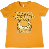 Garfield Kinder Tshirt -Kids tm 10 jaar- Have A Nice Day Oranje