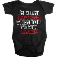 Hybris Romper Baby -12 maanden- I'm What Happens When You Party Naked Zwart