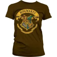 Hybris Harry Potter Dames Tshirt -M- Hogwarts Crest Bruin