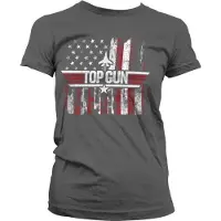 Hybris Top Gun Dames Tshirt -2XL- America Grijs