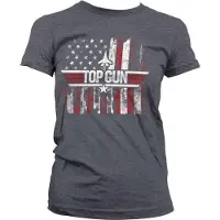 Hybris Top Gun Dames Tshirt -S- America Grijs