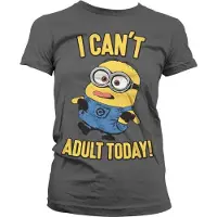 Minions Dames Tshirt -M- I Can't Adult Today Grijs