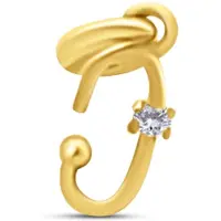 New Bling 9NBSAM-G230370 Gouden hanger - Zirkonia - Open Ovaal - 7x3,2mm - 14 Karaat - Cadeau voor haar - Goud